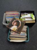 Three boxes containing a large quantity of vinyl LPs, Mark Bolan and T-Rex, Dire Straits,