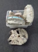 Four Star Wars Millennium Falcon models (as found)