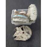 Four Star Wars Millennium Falcon models (as found)