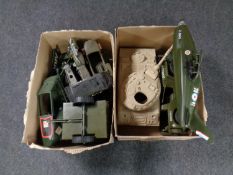 Two boxes of military vehicles,