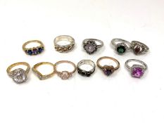 Eleven various 925 silver dress rings.