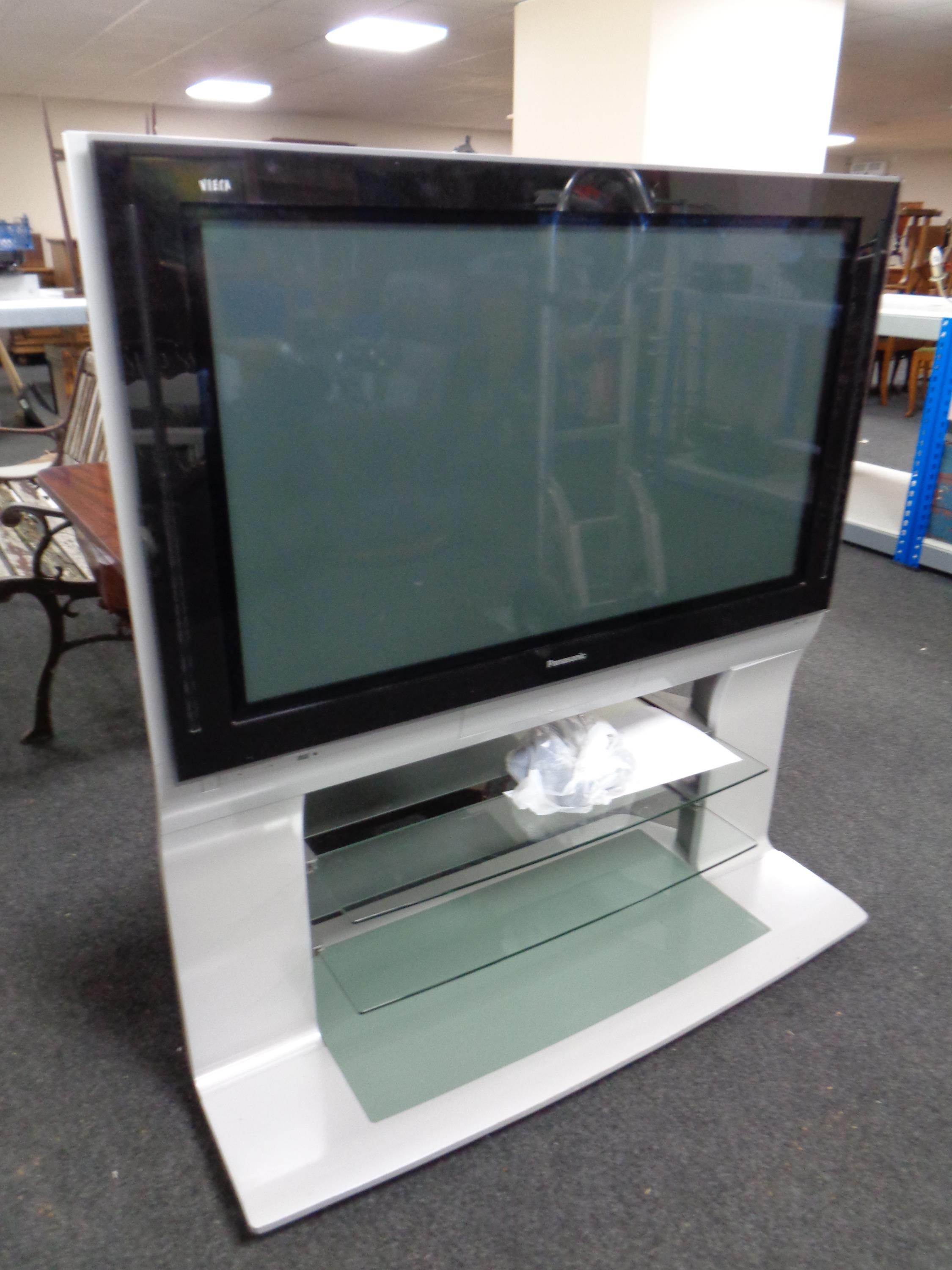 A Panasonic Viera 42'' Plasma TV on stand