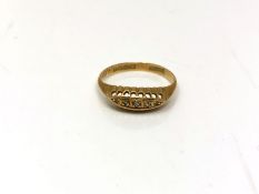 An antique 18ct gold five stone diamond ring,