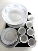 A tray of Crown Ming fine china part tea and dinner ware