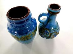 Two pieces of West German Pottery to include a jug and a vase (2)