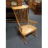 A pine rocking chair