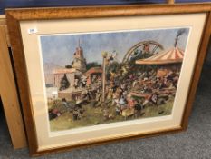 After Terence Cuneo: The Mice Fayre, colour print, signed in pencil, 73cm by 57cm.