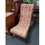 A late Victorian beech framed bedroom chair