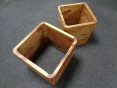 Two teak planters