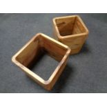 Two teak planters