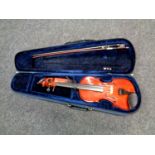 A Primavera 3/4 size student violin with bow in case