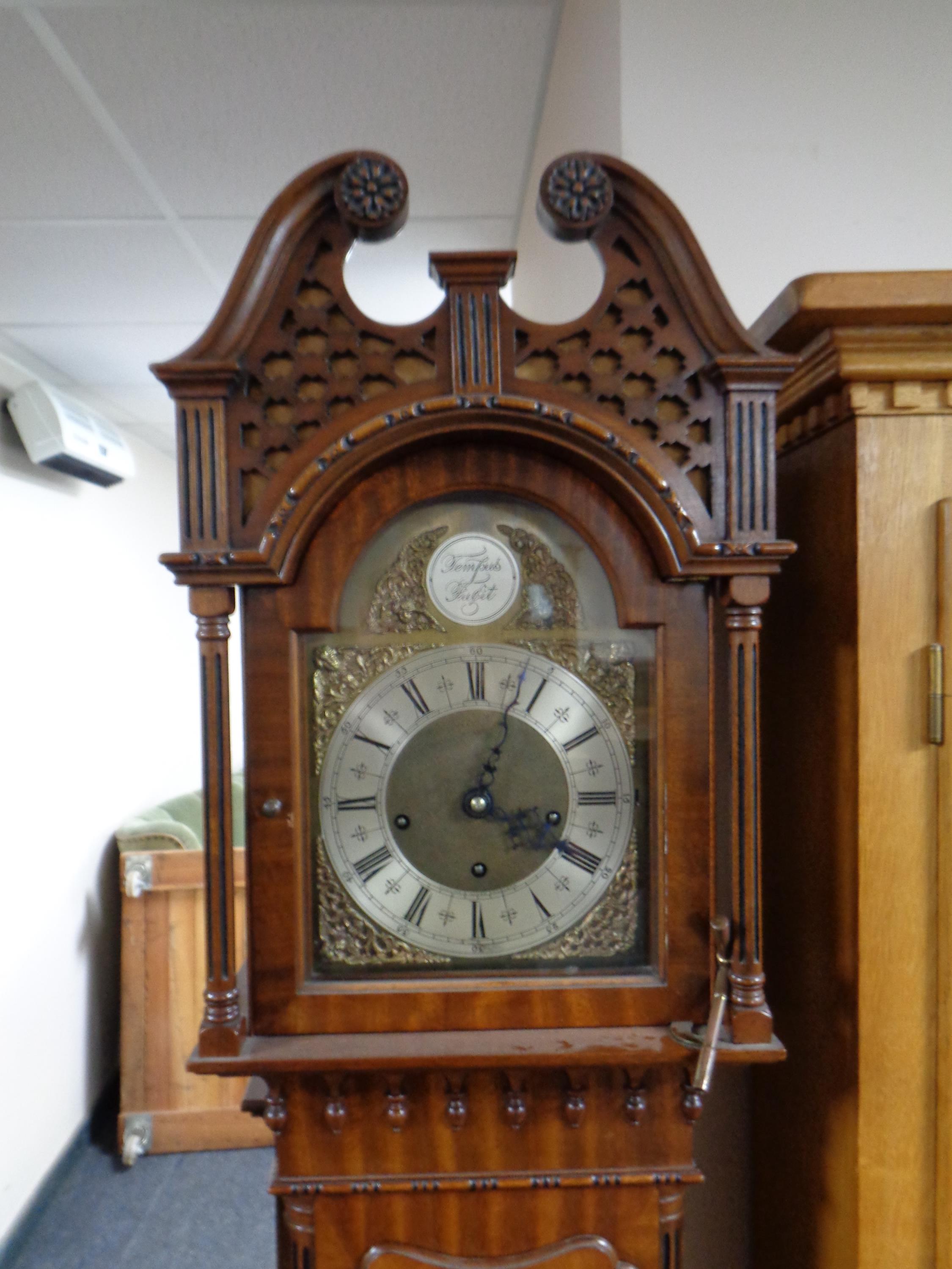 A Hamilton and Inches Tempus Fugit grandmother clock with key and weight - Image 2 of 2