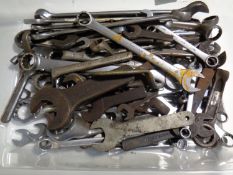 A box of large quantity of spanners