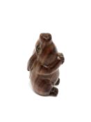 A carved Chinese hardwood netsuke - Rabbit