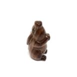 A carved Chinese hardwood netsuke - Rabbit