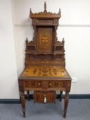 A 19th century inlaid mahogany side cabinet fitted with two drawers,
