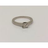 A white gold 'The Leo' princess cut diamond solitaire ring, approx. 0.