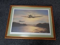 A signed limited edition print after Barry Price, Spitfire Sunset,