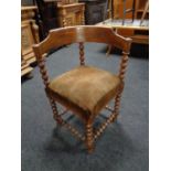 A continental pine corner chair