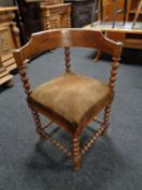 A continental pine corner chair