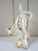 A hand painted Wedgwood figure of a cat