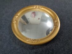 An antique circular gilt framed mirror