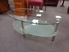 A three tier glass TV stand