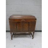 An oak gramophone cabinet (empty)