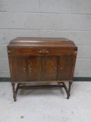 An oak gramophone cabinet (empty)