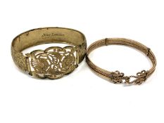 Two antique gold plated bangles