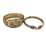 Two antique gold plated bangles