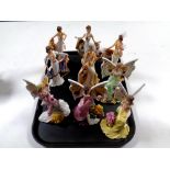 A tray of lady figurines including Hamilton Collection,