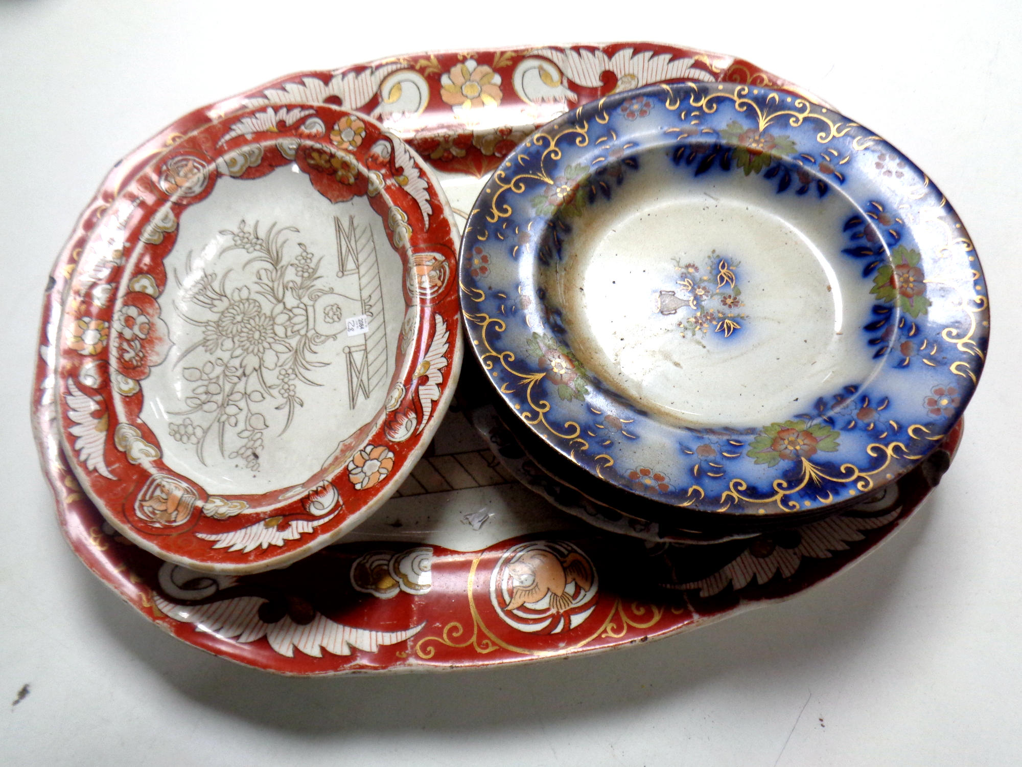 A group of Masons ironstone and other plates