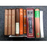 A box of Folio Society volumes including Lives of the Artist's Volumes I,