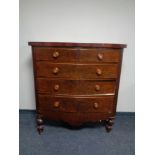 A Victorian mahogany five drawer bow fronted chest