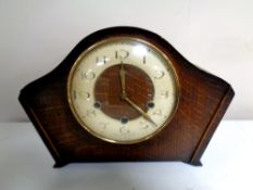 An early 20th century Smiths oak mantel clock