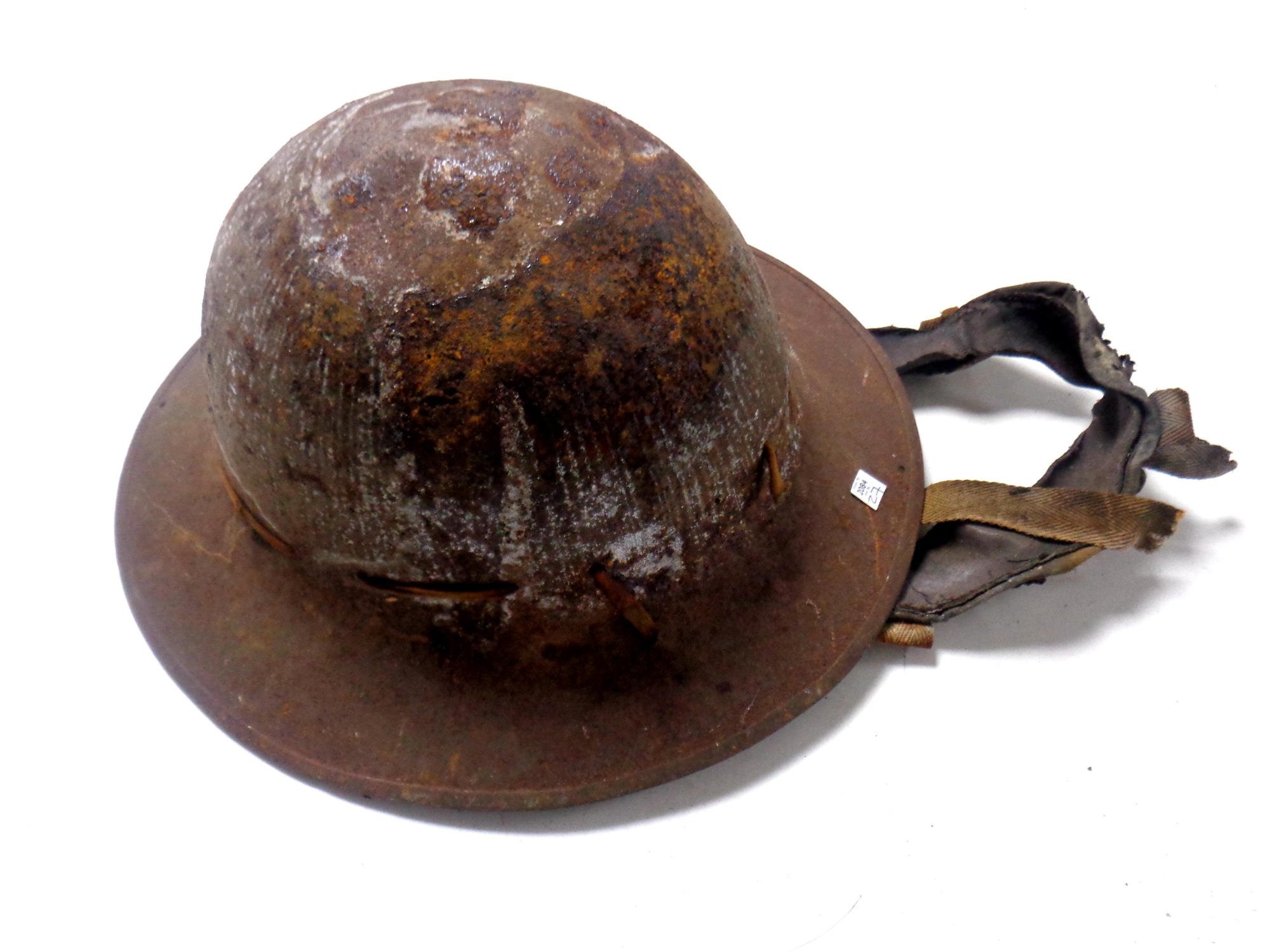 A World War II tin helmet