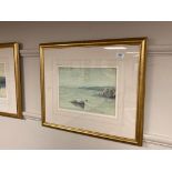 Henry Mayer : Coastal landscape, watercolour, 34 cm x 24 cm, together with the companion piece,