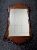 A Chippendale style mahogany mirror (as found)