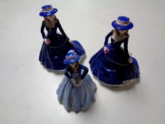 Three Royal Worcester Les Petites figures,