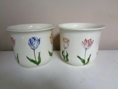 A pair of porcelain Tiffany Tulips pots designed and made exclusively for Tiffany and Co.