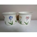 A pair of porcelain Tiffany Tulips pots designed and made exclusively for Tiffany and Co.