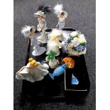 A tray of various figures including Disney, Bradford Exchange, Hamilton Collection,