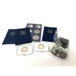 A quantity of coins to include decimal coins, commemorative crowns,