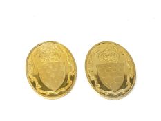 Two gold plated silver medallions