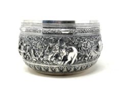 An Indian silver fruit bowl,