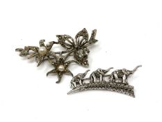 Two marquisette brooches