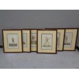 A set of six framed boxing prints