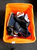 A quantity of footwear to include trainers, shoes, designer brands Prada, Nike, Adidas,