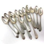 Twelve Georgian Scottish silver teaspoons